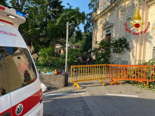 Albero crollato davanti all'oratorio a Luino: aperta un'inchiesta per lesioni