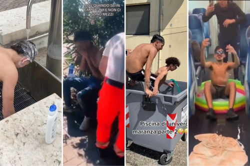 Cassonetti come piscine, docce in piazza e ambulanze come taxi: tutte le provocazioni dei giovani stranieri in Italia
