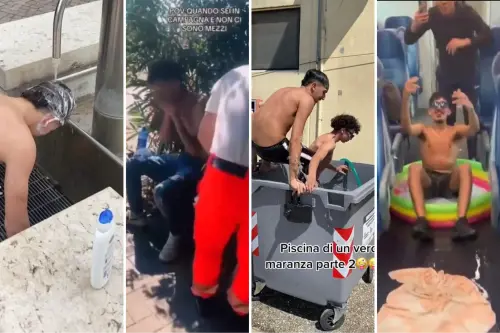 Cassonetti come piscine, docce in piazza e ambulanze come taxi: tutte le provocazioni dei giovani stranieri in Italia