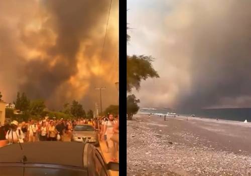 Allarme incendi in Grecia, il fuoco sta distruggendo Rodi: 30mila persone evacuate