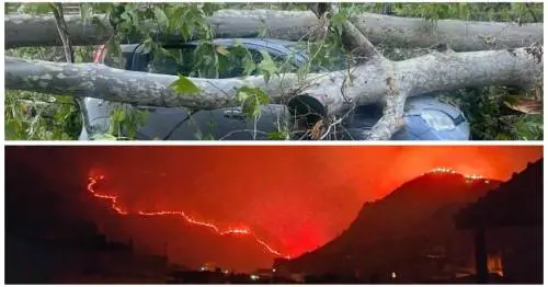 Fuoco, ghiaccio e vento: l'Italia spaccata in due