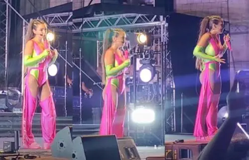 Elettra Lamborghini colpita da una bottiglia durante il live: "Dov'è il cornuto? Potevi farmi male"