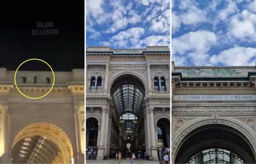 Sfregiata anche la Galleria Vittorio Emanuele II. Milano sempre più allo sbando
