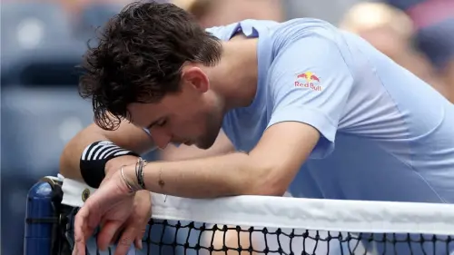Dominic Thiem prima di lasciare la gara agli Us Open