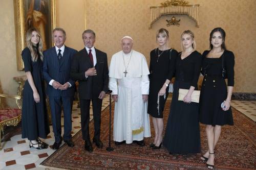 Sylvester Stallone da papa Francesco: le foto in Vaticano