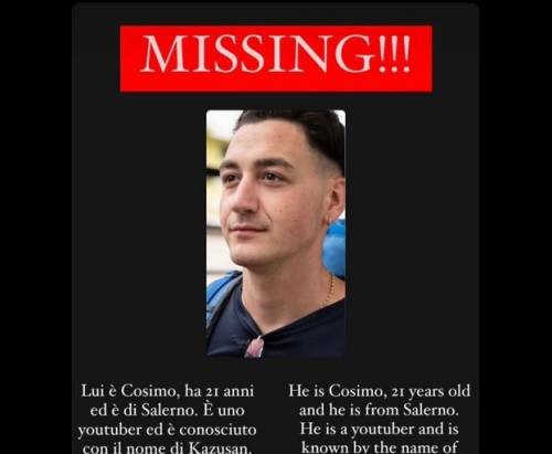 Youtuber salernitano scomparso trovato dopo 3 giorni: è in ospedale a New York