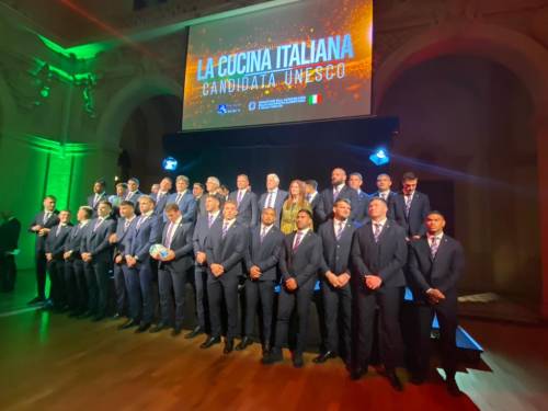 Cucina italiana patrimonio dell'Unesco: il sostegno degli azzurri del rugby