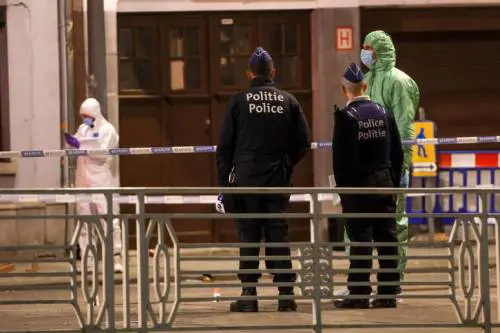 Il luogo dell'attentato a Bruxelles