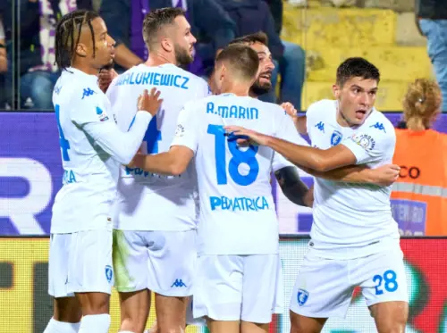 La doccia fredda della Fiorentina è firmata Ciccio Caputo, che fa esplodere i mille empolesi al Franchi (via Lega Serie A)