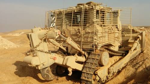 Un bulldozer D9R israeliano. Foto: Wikicommons/Matanya/CC BY-SA 4.0 Deed.