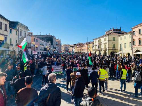 La manifestazione pro Palestina svoltasi a Mestre