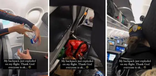 Terrore in aereo, zainetto esplode in cabina e prende fuoco: cosa è successo