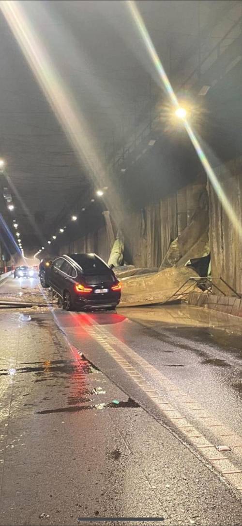 Maltempo, a Pescara crolla il muro di un tunnel