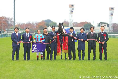Equinox ed il suo team (fonte: jra - Japan racing association)