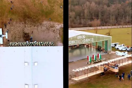 Trascina il cacciabombardiere di D'Annunzio: l'impresa dell'atleta