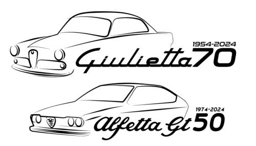 Alfa Romeo celebra gli anniversari di Alfetta GT e Giulietta con due loghi evocativi