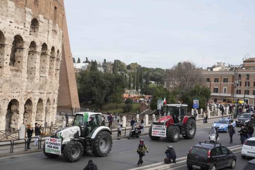 I trattori sfilano nel centro di Roma. "Aspettiamo la convocazione del governo"