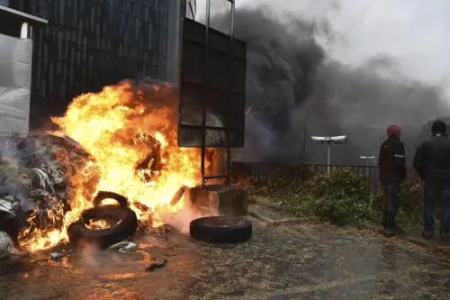 Le immagini della protesta degli agricoltori a Bruxelles
