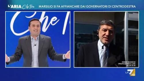 "La vedo nervoso", "Non vuole sentire la verità". Scontro in diretta tra Parenzo e Marsilio