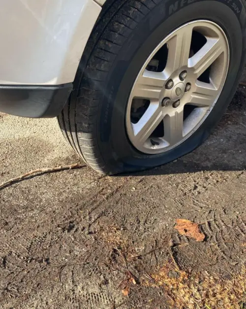 Una delle auto vandalizzate