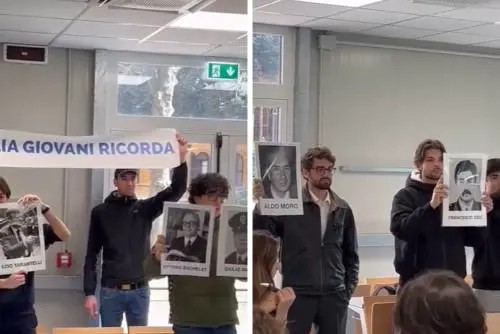 I giovani di FI: "Ecco le vittime delle Br". E la Di Cesare: "Intimidazione squadrista"