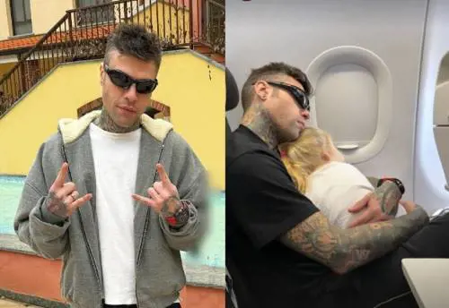 Fedez vola a Miami. Primo viaggio da single con i figli (e i genitori)