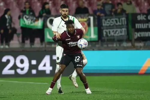 Salernitana-Sassuolo, i granata recuperano un doppio svantaggio