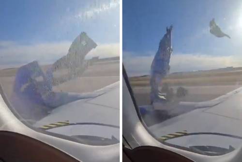 Paura a bordo di un Boeing 737: si stacca la copertura del motore