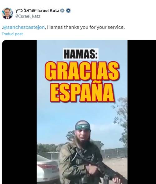 "Hamas vi ringrazia". "Video scandaloso". È scontro tra Spagna e Israele