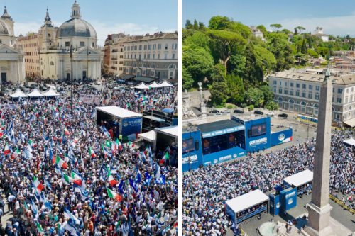 "Meloni fa flop in piazza". Ma spuntano le foto che smentiscono le balle della sinistra