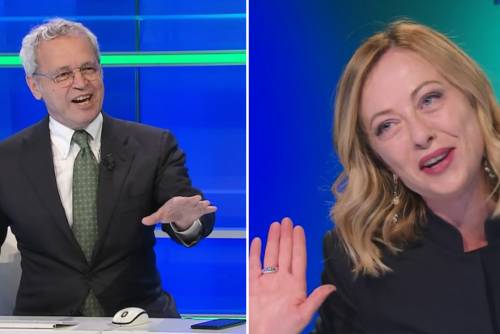 "Incontinente? No, mi tengo nana…". La gag in tv di Meloni e Mentana