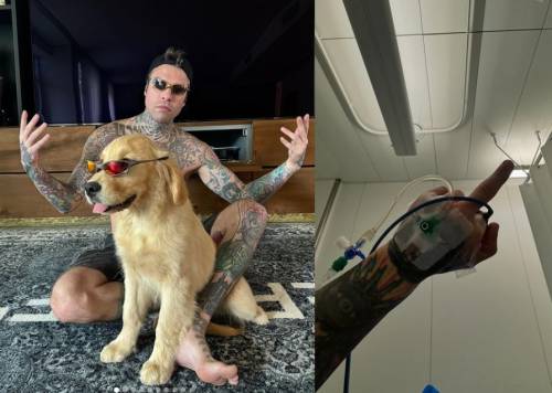 La flebo, il cane, il dito medio: Fedez rompe il silenzio sui social