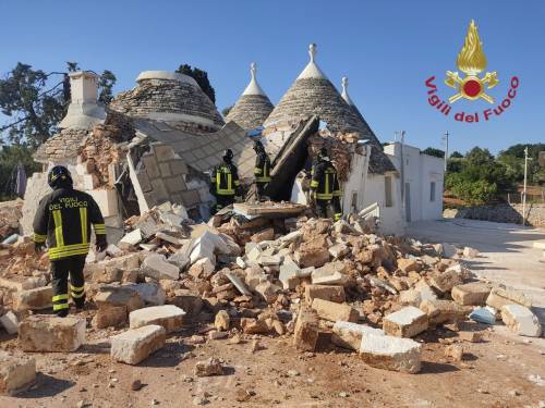 Choc a Brindisi, esplode un trullo a Cisternino: grave una donna, morto un uomo