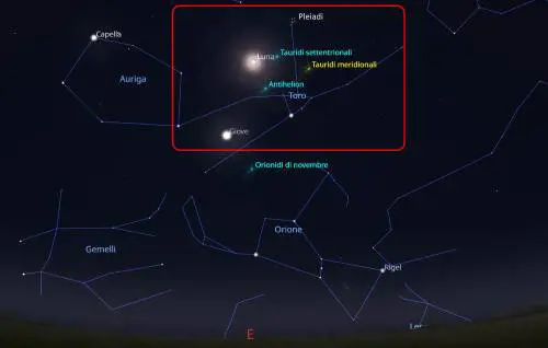 Immagine dal sito web Stellarium 