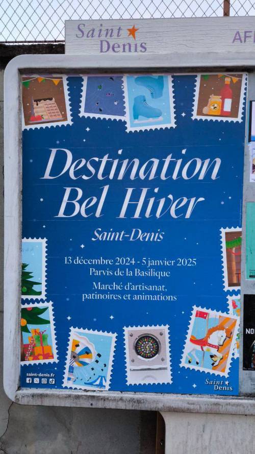 La locandina del programma "Bel Hiver" a Sain Denis, che ha sostituito il Natale