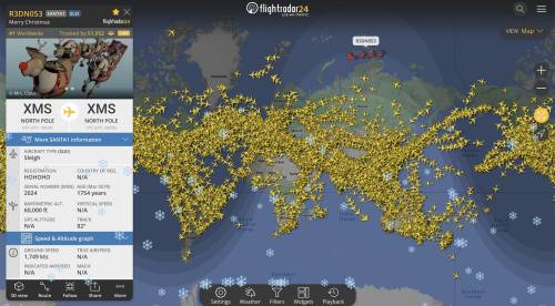 La slitta di Babbo Natale è il "volo" più monitorato al mondo