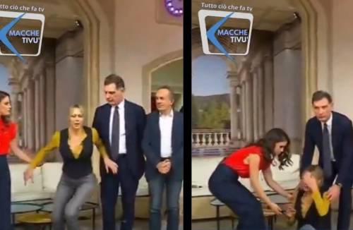 Il malore, poi si accascia a terra. Paura per Anna Falchi in diretta tv