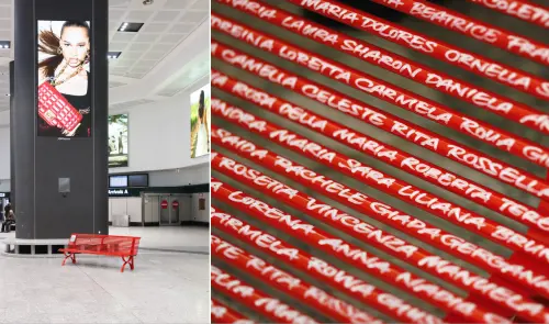 Due panchine rosse a Malpensa: stop alla violenza contro le donne