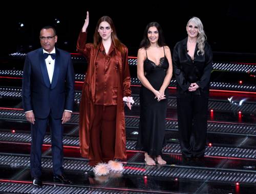 Carlo Conti, Miriam Leone, Elettra Lamborghini e Katia Follesa