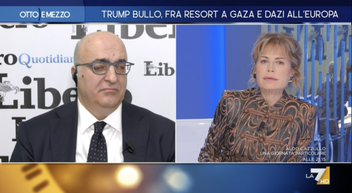 "Va ricostruita", "È già demolita". Scontro tra Gruber e Sechi sulla "Gaza Riviera" di Trump