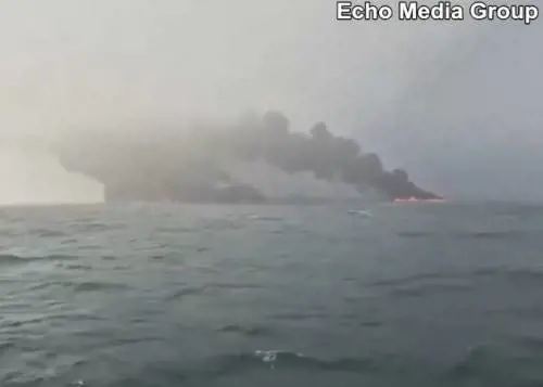 Collisione fra petroliera e cargo nel Mare del Nord: fuoco a bordo