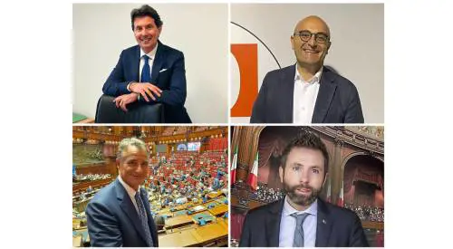Nella foto da sinistra in senso orario Andrea Mascaretti, Antonio Misiani, Devis Dori e Luca Squeri