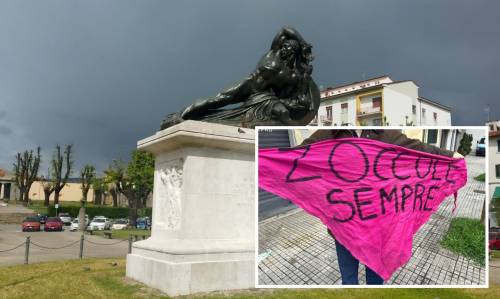 Lo striscione apparso a Pistoia