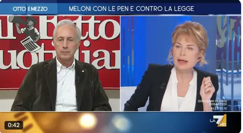 “Per Meloni è un reato poco grave?”. Ma Travaglio asfalta Gruber su Le Pen