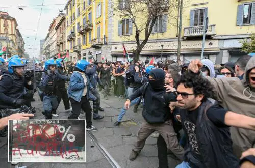 "Spara a Giorgia". Altro che pace, a Milano sfila l'odio anti Meloni e anti Israele 
