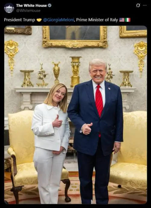 "Un incontro utile". L'Ue soddisfatta della missione della Meloni da Trump