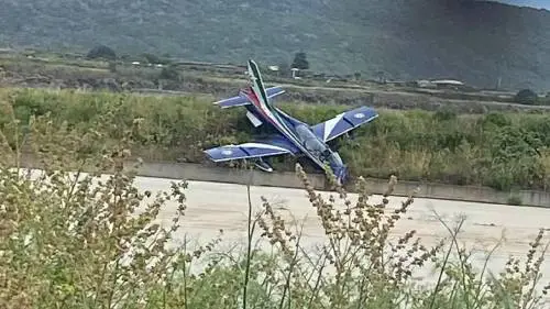 Un frame del video dell'aereo delle Frecce Tricolore (dal web)