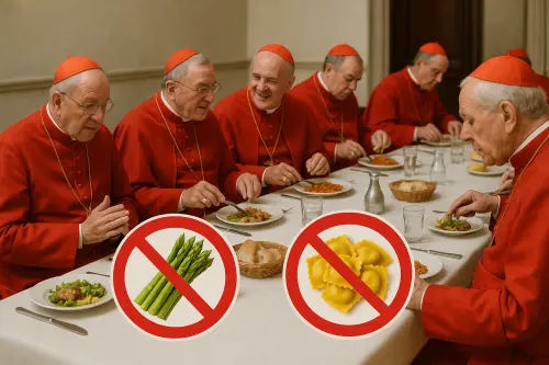 Tortelli e asparagi vietati in Conclave: ecco il perché