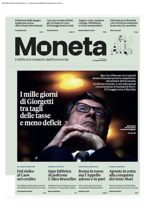 Sotto la lente di Moneta i mille giorni di Giorgetti