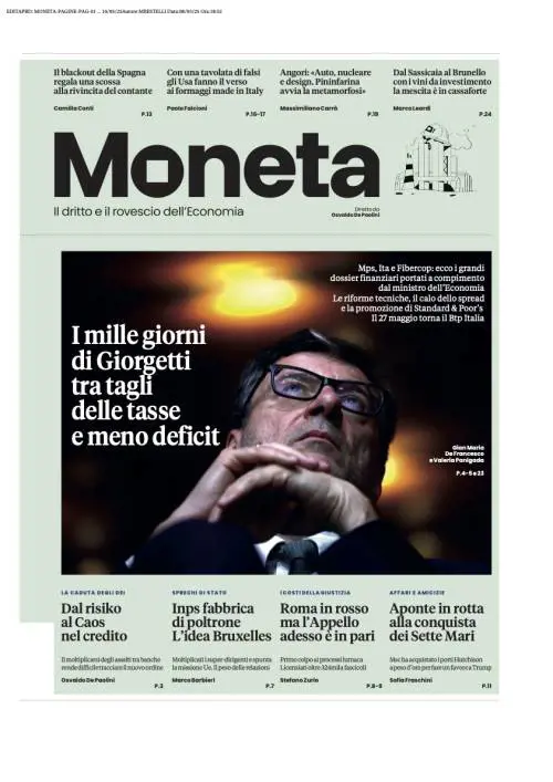 Sotto la lente di Moneta i mille giorni di Giorgetti